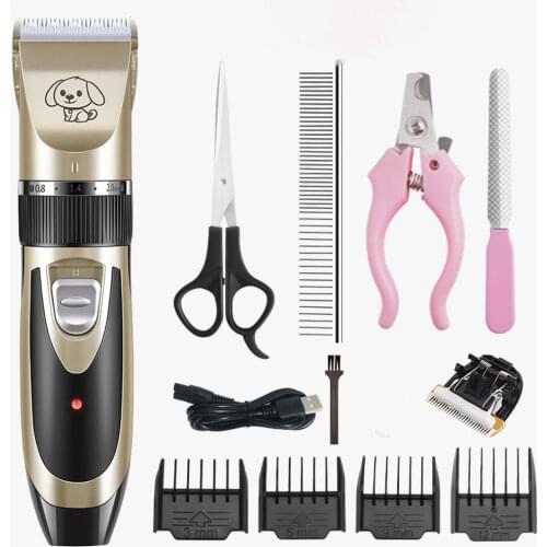 Electrical Pet Hair Trimmer Rechargeable Low-noise Pet Dog Cat Hair Clippers Kit Cat Cutter Machine Grooming Shaver Scissor