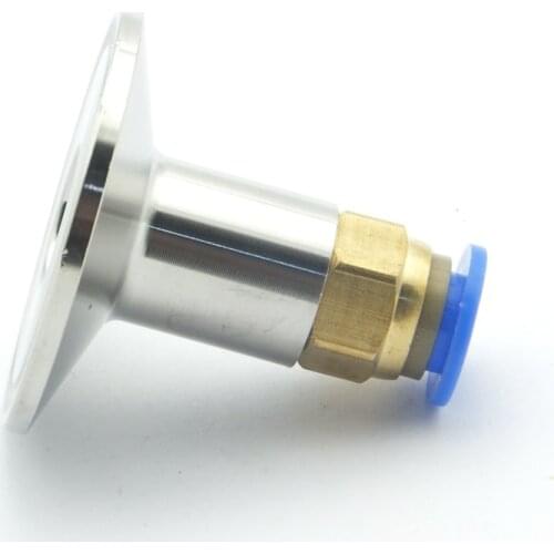 6mm Hose Tube Push In Fitting x 34mm Ferrule OD 304 Stainless Steel Sanitary Connector Pipe Fitting Fit 0.75" Tri Clamp