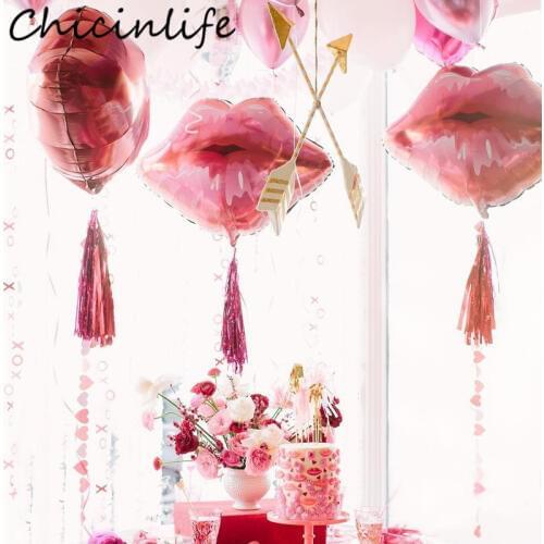 Chicinlife 1Pcs Lips Foil Balloon Birthday Party Bridal Shower Engagement Valentines Day Kiss Me Balloon Wedding Decor Supplies