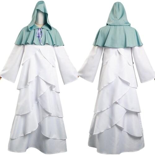 Anime The Promised Neverland Mujika Cosplay Costume Long Robe Cloak Outfits Halloween Carnival Suit Women Girl New Years Gift