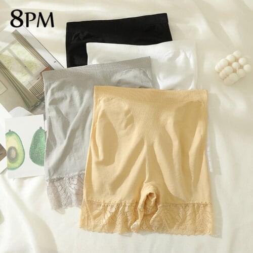 Summer Plus Size Safety Shorts New Sexy Lace Shorts High Waist Short Hot Pants White Black Short Sleep Bottoms Pajamas ouc1022