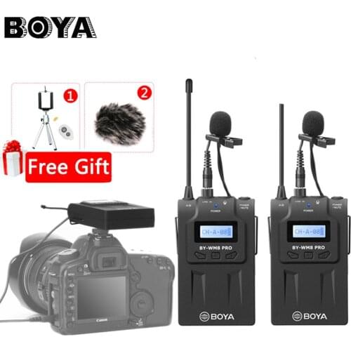 BOYA BY-WM8 Pro mic condenser Wireless Mic Microphone System Audio Video Recorder Receiver for Canon Nikon Sony DSLR Camera