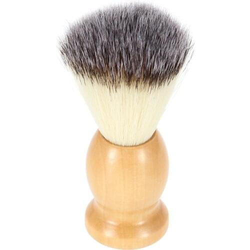 Men Shaving Beard Brush Wooden Handle Facial Cleaning Appliance Pro Salon Tool Safety Razor Brush Facial Beard Cleaner Brush