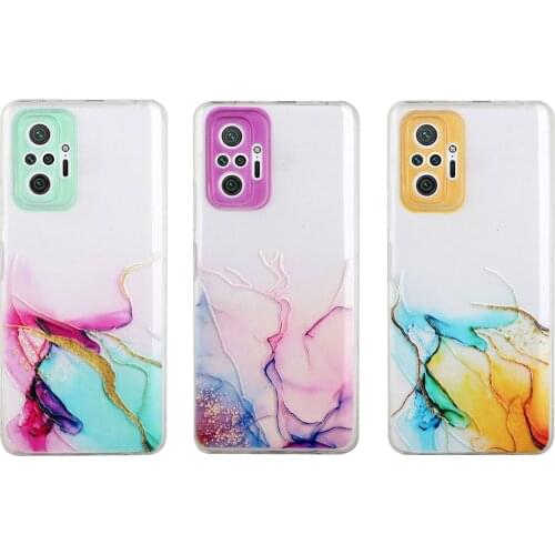 For phone case Soft TPUpainting xiaomi redmi Note10 Pro Transparent Watercolor Painting Shell Embossed Relief Protective sleeve