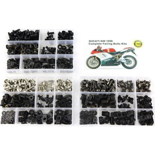 Fit For Ducati 848 1098 Motorcycle Accessories Complete Full Fairing Bolts Kit Clips Bodywork Screw Nuts Screws Steel
