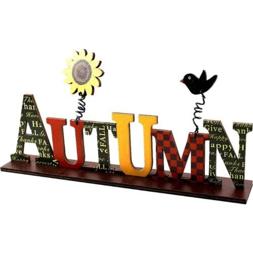 Desktop Decoration Harvest Festival Pumpkin Scarecrow Owl Wooden Desktop Ornaments Creative Decor for Home Indoor Decoration