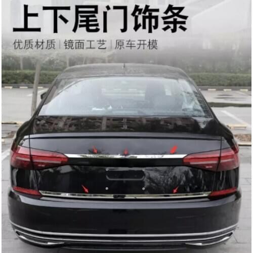 For 2019 -20 New Passat Modified Decorative Trunk Bright Strips Tailgate Bumper Trim Low With High Accessories