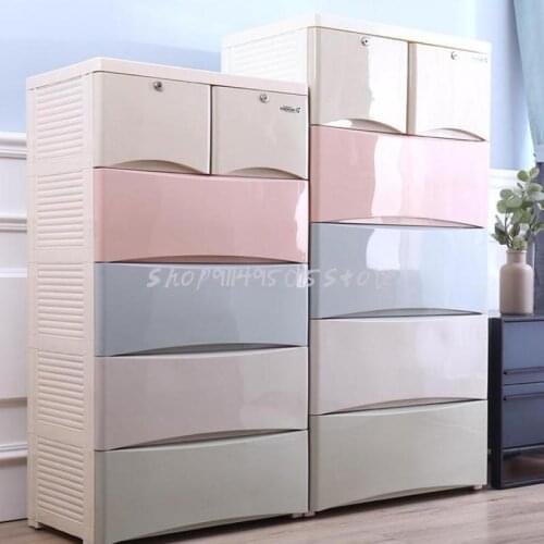 Extra Large Thick Drawer Storage Cabinets Childrens Clothes Multi-layer Lockers Baby Wardrobe Chest Of Drawers