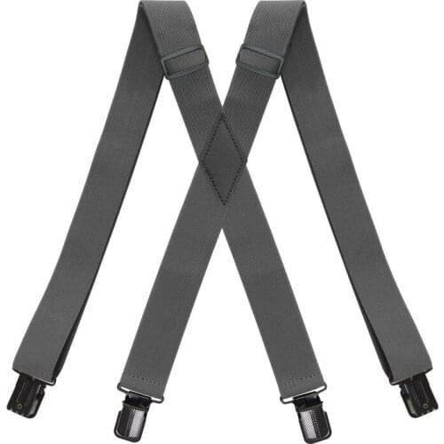 3.5*120cm Suspenders Men Solid Color Polyester Elastic Adult Belt X-Shape Braces with 4 Clips for Women