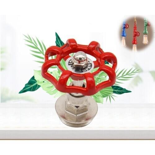 DN15/DN20/DN25 Closet Hat Hanging Hook Loft Valve Retro Cast Iron Wheel Design Industrial Style Rustic Coated Finished