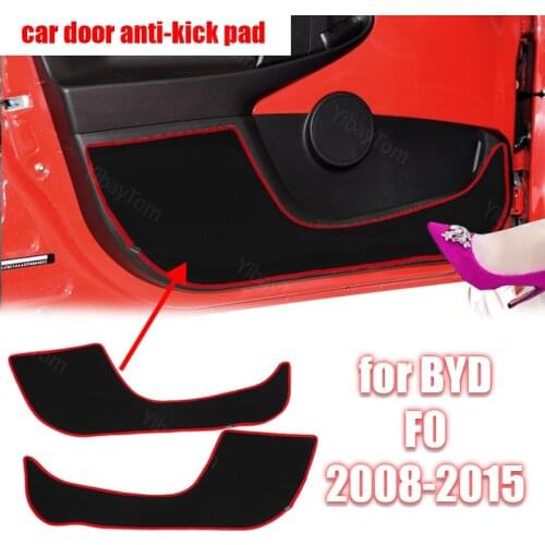 Polyester Trim Decal Carpet for BYD F0 2008-2015 Car Door Anti Kick Pad Sticker Protective Mat Accessories