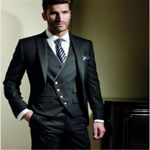 Slim Fit Groom Tuxedos Groomsman Mens Wedding Suit Custom Made groom wedding suit blazer mens blazers new arrivals