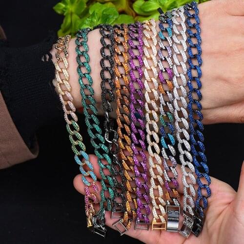 GODKI Luxury Hiphop Cuban Link Chain Bracelet Iced out Bling Chunky Women Cuban Bracelets For Women wedding party Gift