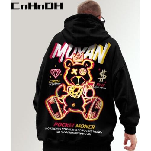 CnHnOH Streetwear Oversize Hoodies Mens Hooded Hot-Selling High Street Tee Jacket Loose Fashion Large Clothes GF-Q111