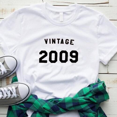 Vintage 2009 Girl 12th Birthday Gift Tshirt Harajuku Fashion Graphic Women Cotton Shirts Plus Size O Neck Short Sleeve Top Tees