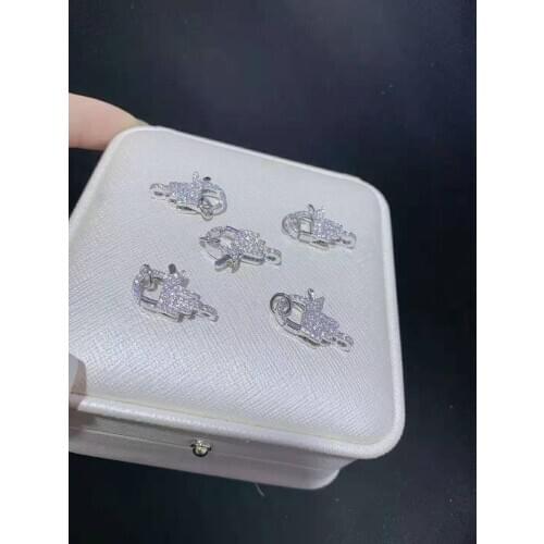 High-grade four color zircon micro inlay beautiful Lobster clasp fashion necklace bracelet DIY chain link clasp