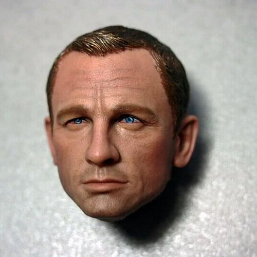 1:6 Male Daniel Craig Head Sculpture England Tough Guy Legendary Agent Fit For 12'' Action Body