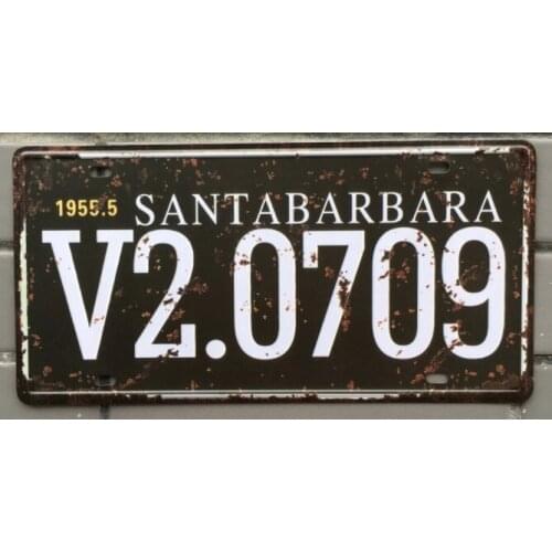 1 pc Santa Barbara California US car License plate Tin Plates Signs wall man cave Decoration Metal Art Vintage Poster