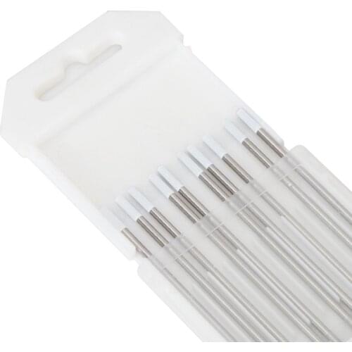 10pcs 0.8% Zirconiated WZ8 TIG Tungsten Electrode 1.0 1.6 2.0 3.0 3.2 4.0mm White Metalworking