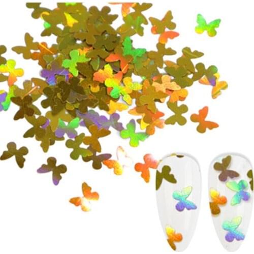 12 Grids Holographic Glitter Butterfly Shape Sequins Epoxy Resin Filling Flakes T21F