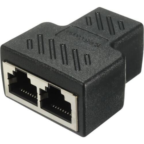 2 Port RJ45 Splitter Adapter LAN Network Ethernet Extender Connector Plug Lot 1pcs