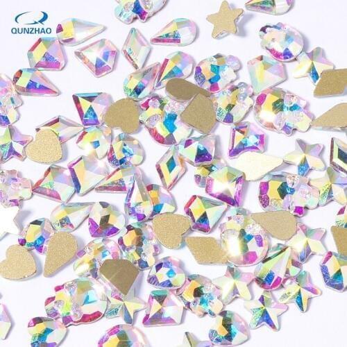 20pcs Crystals Nail Diamond Stone Strass AB Glass Rhinestones For 3D Nails Art Decorations Supplies Jewelry