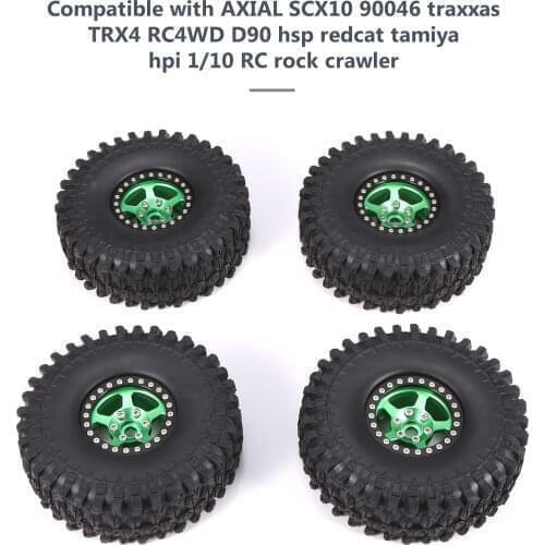 4PCS Crawler RC Tires with Metal Rim for AXIAL SCX10 90046 traxxas TRX4 RC4WD D90 hsp redcat tamiya hpi 1/10 RC Rock Crawler