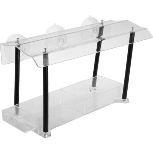 Acrylic Window Bird Feeder Strong Suction Cups Weatherproof with Shield Roof Drain Holes Outdoor Clear Bird House