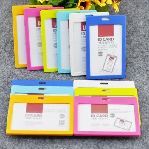 Horizontal Work ID Card Holder Bus ID Holder Work Pass Cover Employee Badge Holder Office Accessories
