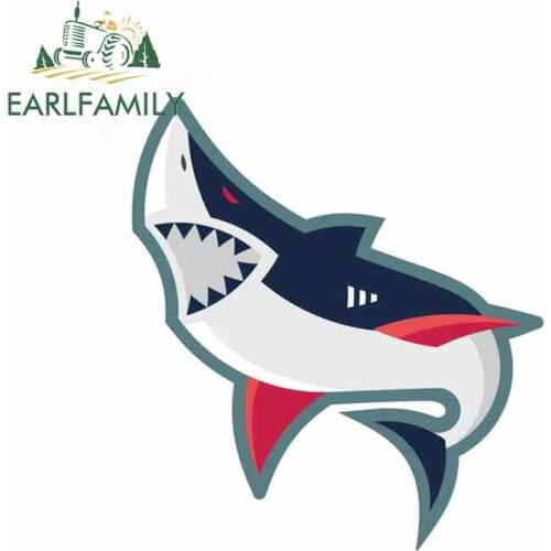 EARLFAMILY 13cm x 12cm for Shark Cartoon Oem Car Stickers Vinyl JDM Bumper Trunk Truck Graphics Windshield Bumper Windows Decal