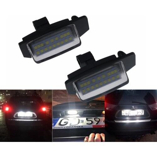 Eonstime 2Pcs 12V 18Led Canbus Led License Plate Light For Mitsubishi Outlander 2006~ Lancer Sportback 2008 EUROPEAN version