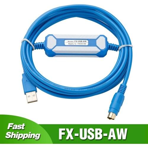 FX-USB-AW Suitable For Mitsubishi FX3U/ FX2N/FX1N/FX0/FX0N/FX0S/FX1S PLC Programming Cable PLC Download Cable Fast ship