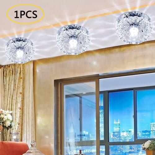 3W 10CM Crystal Lamp LED Ceiling Light Home Decoration Bedroom Living Room Hallway Kids Room Modern Luminaria