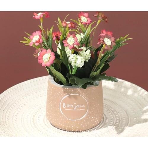 Fake Bonsai Artificial Potted Vivid Desktop Decor Ceramic Fresh Fake Chrysanthemum Bonsai for Bedroom wedding decoration