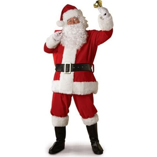 Fashion Design Hot Sale Christmas Costume Santa Claus Outfit Mens Christmas Suit