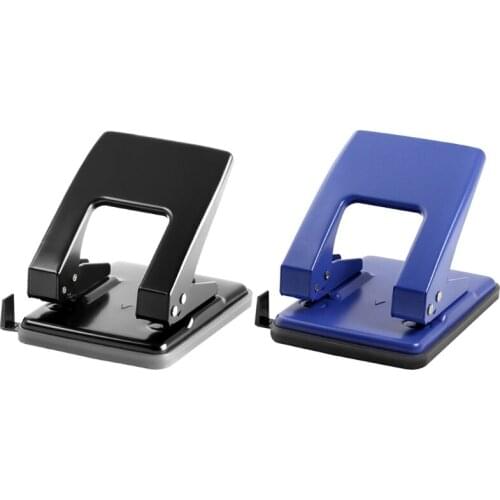 Heavy Duty Hole Puncher Comfort Handle Two Hole Puncher 40 Sheet Capacity with Positioning Scale Confetti Storage Bin C7AB