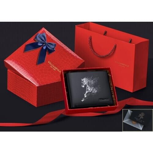 WILLIAMPOLO Mens Wallet Genuine Leather Purse For Men Soft Card New 2020 Wallet Male Card Holder Wallet With Gift Box PL201501