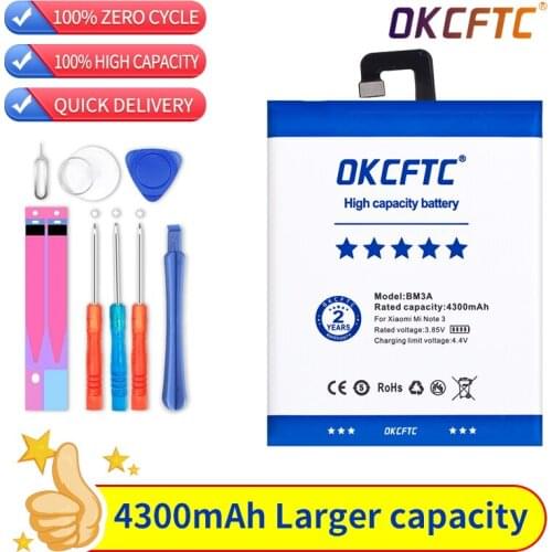 Original BM3A For Xiaomi Mi Note 3 Replacement 4300mAh High Capacity Phone Batteries +Free Tools