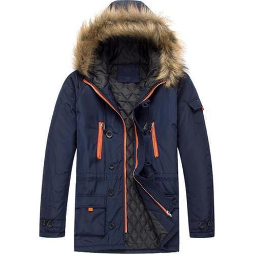 Autumn and winter mens cotton jacket casual large size jacket thick warm mens down jacket coat
