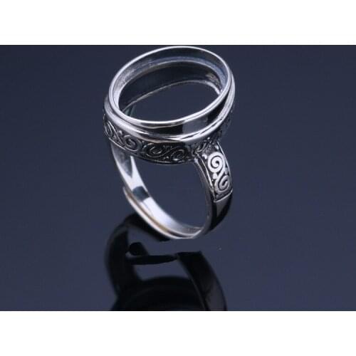 11.8*15.6mm 925 STERLING SILVER Semi Mount Bases Blanks base blank Pad VINTAGE rings ring Setting set jewelry gift diy A4939