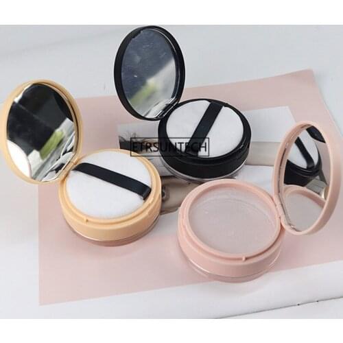 50pcs 10g Plastic Powder Box Empty Loose Powder Pot With Sieve Mirror Cosmetic Sifter Loose Jar Travel Makeup Container F3843