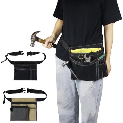 Portable Canvas Tool Bag Gardening Tool Belt Comfortable Multifunctional Tools Pocket Tool Organizer Bag