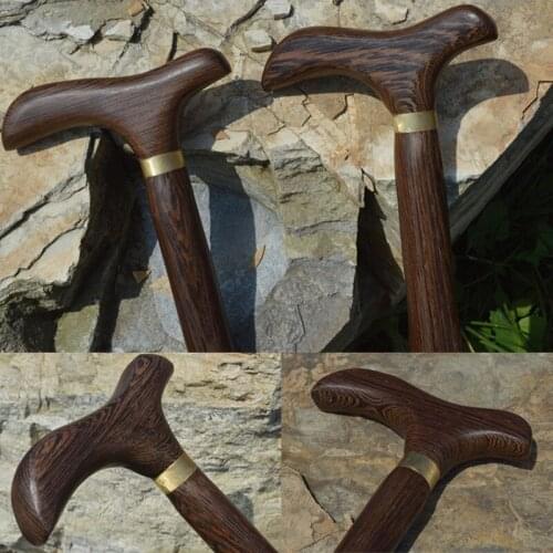 Rosewood Simple Hand Crutch Wenge 88 Pole 100% Solid Wood Crosier Grandpapa Lucky Walking Stick Redwood Crabstick Mahogany Canne