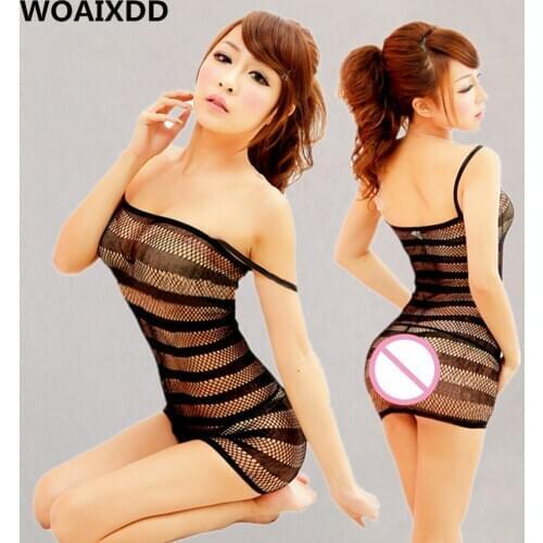 Sexy Mini Dress Erotic Openwork Hot Erotic Sex Costume Erotic Sex Appeal See Through Net Dress Adult Products Clubwear