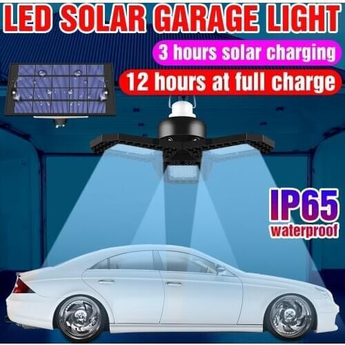 LED Solar Light Waterproof Solar Chandelier Lamp Outdoor Lighting Yard Emergency Lamps 60W 80W LED Portable Camping Garage Light