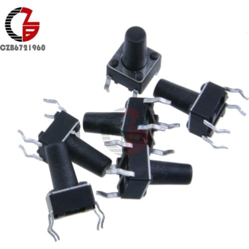50Pcs Tactile Push Button Switch Tact Switch 6X6X10mm 4-pin DIP