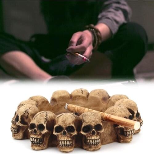 Creative Skull Ashtray Cigarette Tray Container Resin Smoking Accessories Decor P15D