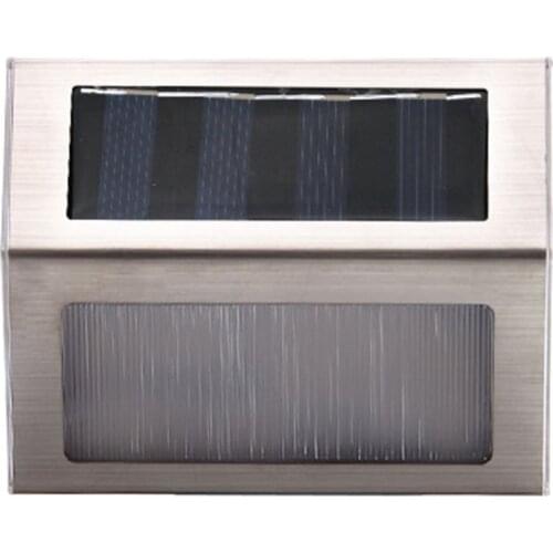 2pcs Outdoor Stainless Steel 3 LED Solar Light Waterproof LED Solar Path Stair Light Balcony Garden Yard Fence Solar Light