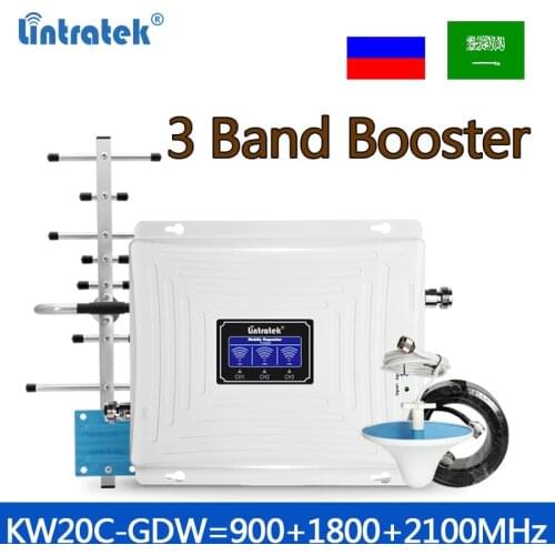 Lintratek Triband Signal Booster 2G 3G 4G LTE Repeater 900 1800 2100 2600MHz Amplifier 4G 1800 2600 Network Booster 900 2100