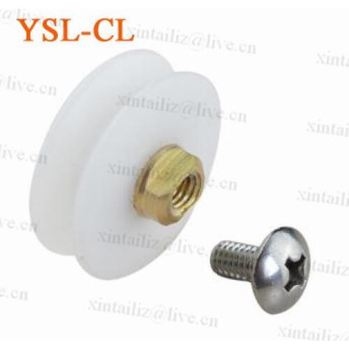 [YSL-CL] 22.5mm U groove sliding glass door roller wheel nylon roller wheel shower room u groove copper wheel